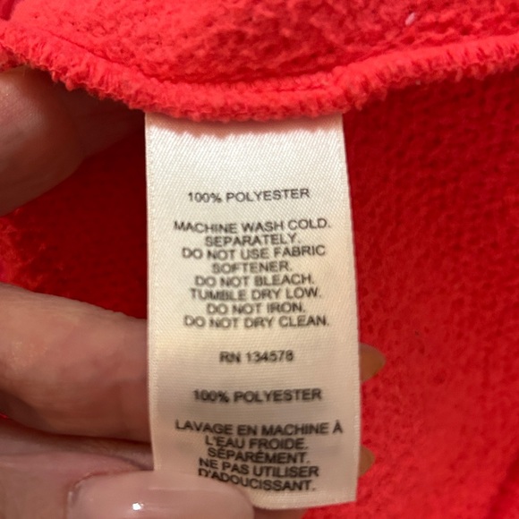 Vineyard Vines Fuzzy Fleece Mock Neck Pullover Girls L 14 Bright Pink - Picture 6 of 6